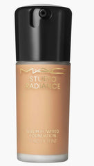 MAC Studio Radiance Serum Foundation bottle showing hydration and glow.