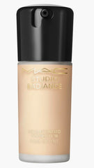 MAC Studio Radiance Serum-Powered Foundation NC17 bottle closeup with a hydrating, radiant glow.