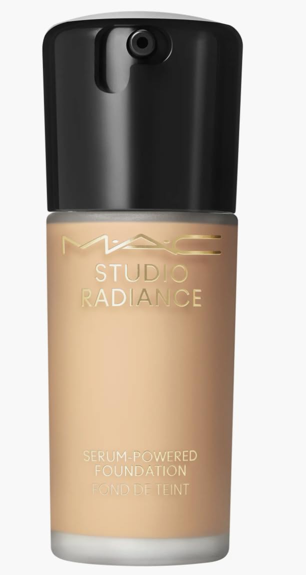 MAC Studio Radiance Serum-Powered Foundation NC35 bottle ready for even skin tone