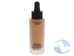 MAC Studio Waterweight Foundation NC44 bottle, lightweight SPF 30 for radiant, hydrated skin.