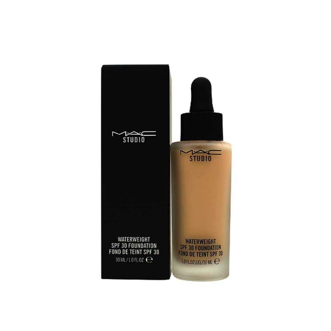 MAC Studio Waterweight SPF 30 foundation bottle lightweight feel with buildable medium coverage