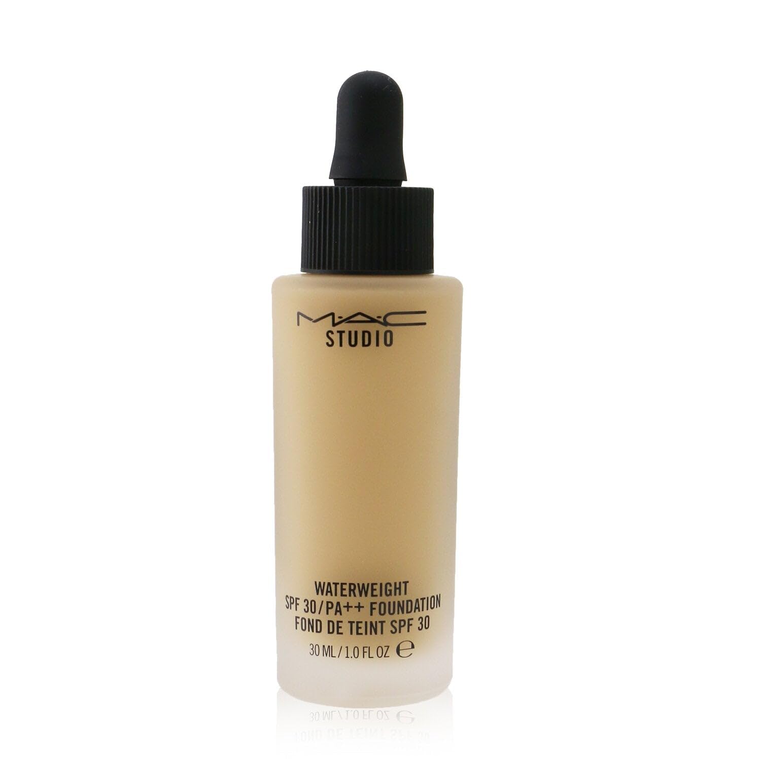 MAC Studio Waterweight Foundation NC42 bottle with natural finish for daily wear.