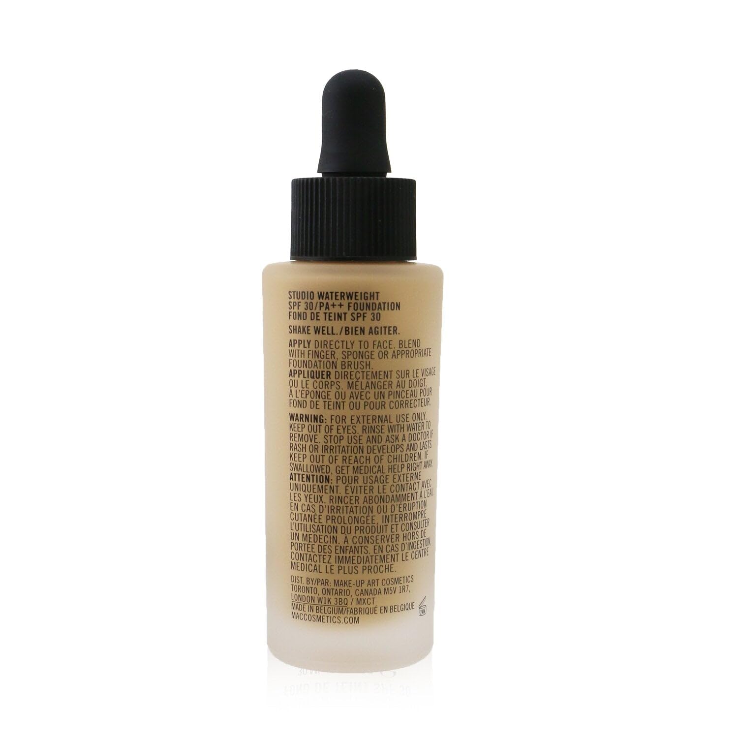 MAC Studio Waterweight Foundation NC42 wide shot demonstrates shade versatility.
