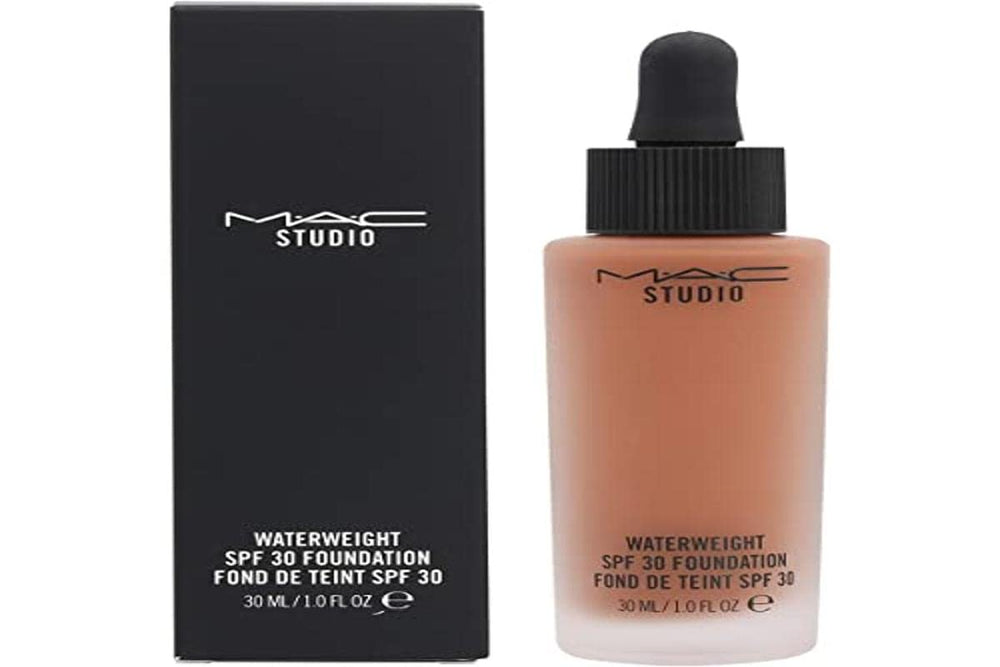 MAC Studio Waterweight SPF 30 Foundation NW50 bottle for natural coverage and daily UV protection.