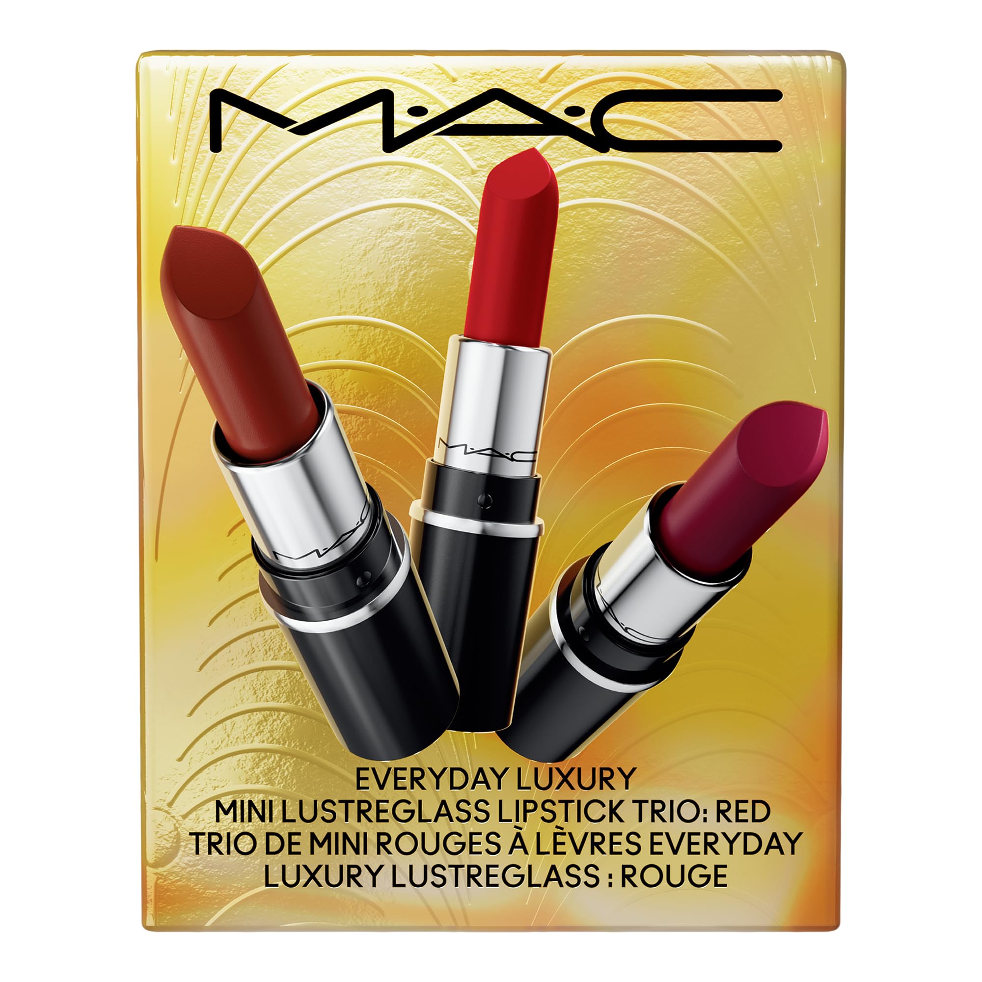 MAC Lipstick trio fits purses and travel bags for daily shine.