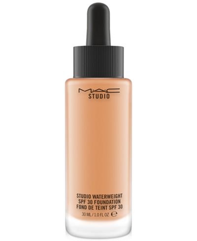 MAC Vibrantly Young Waterweight foundation NW18 bottle applying for a natural glow