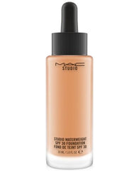 MAC Vibrantly Young Waterweight foundation NW18 bottle applying for a natural glow