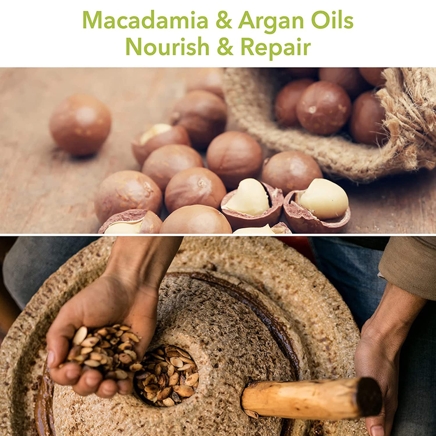 Macadamia Natural Oil Smoothing Conditioner texture close-up shows creamy conditioner