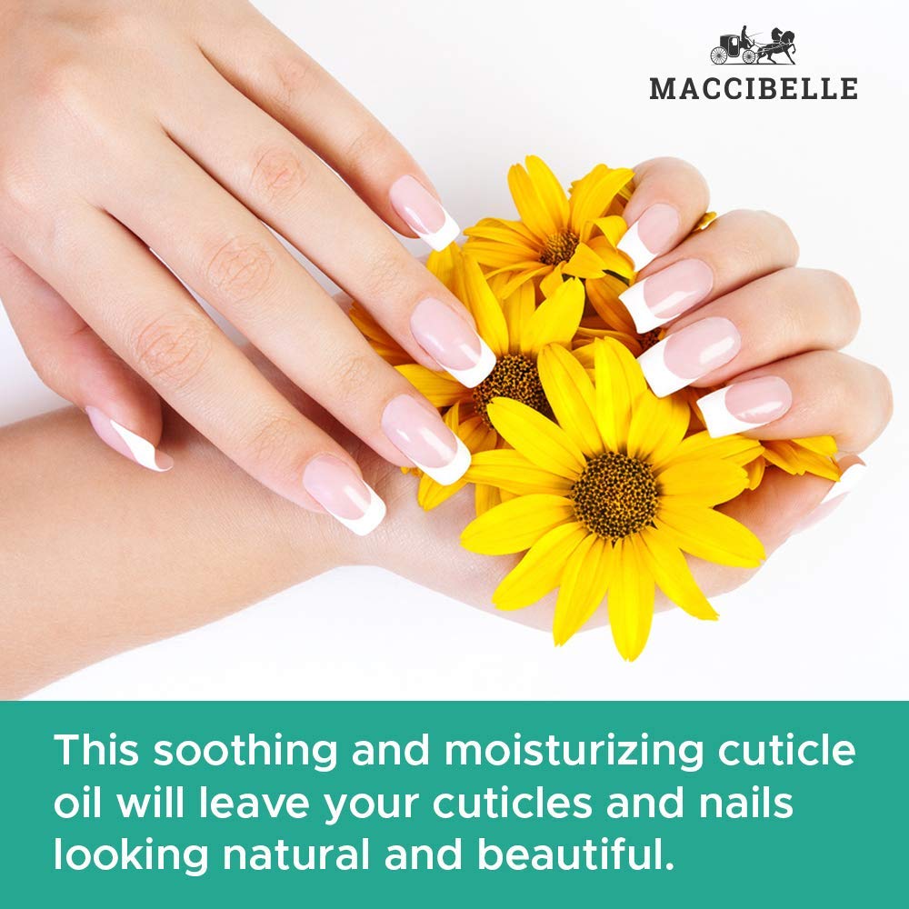 Maccibelle nail care cuticle oil application scene demonstrates quick soothing relief