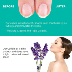 Maccibelle Cuticle Oil Lavender 8oz bottle cap closed for portable refill and easy storage.