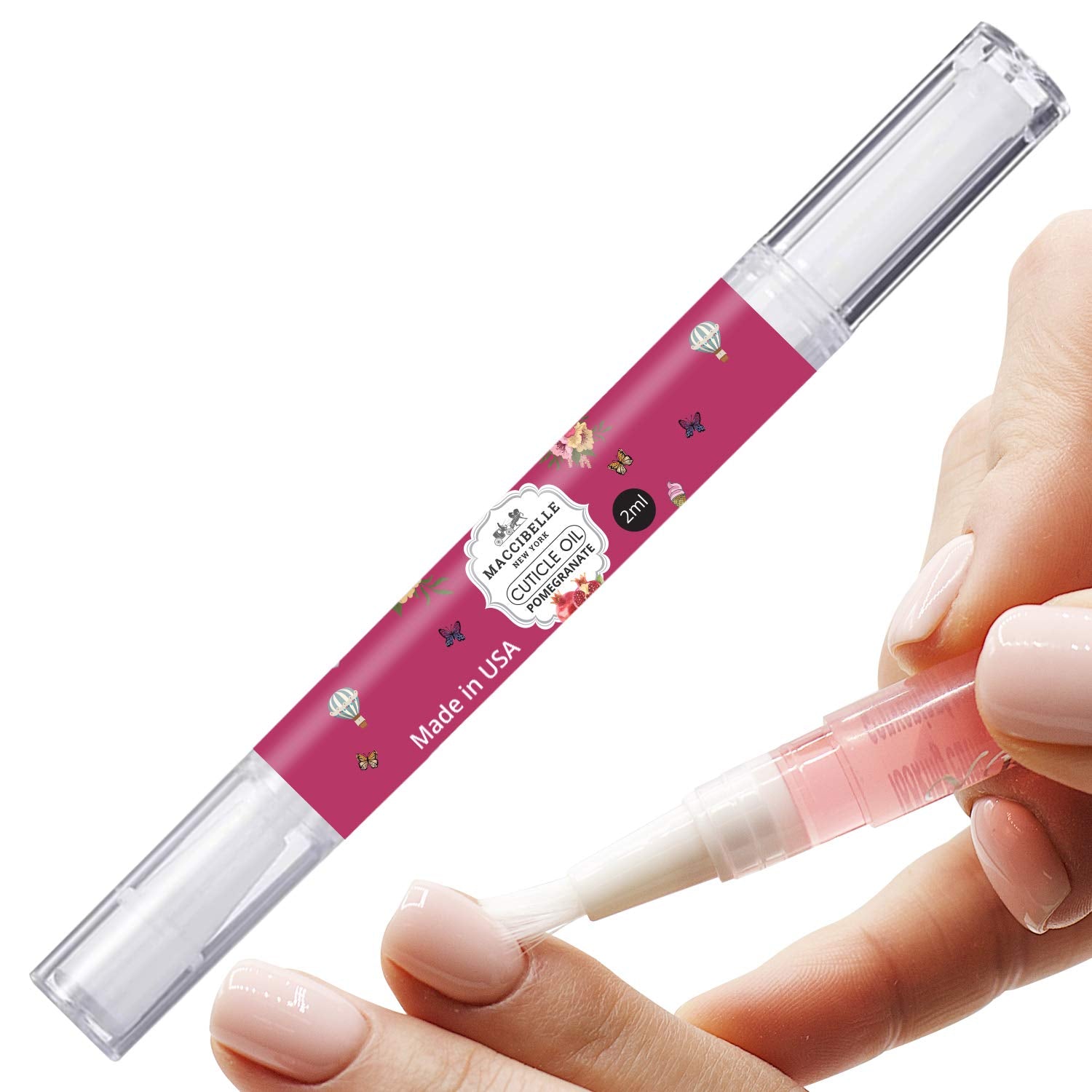 Travel-ready Maccibelle cuticle oil pen in compact form