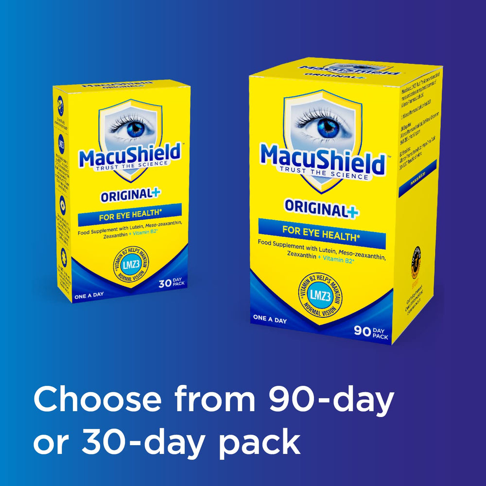 MacuShield supplement case suggesting easy daily use.