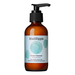 Mad Hippie Cream Cleanser bottle pour demonstrates a gentle daily cleanse that preserves the skin barrier