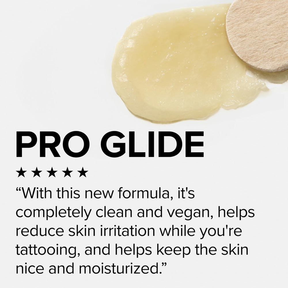 Applying Mad Rabbit Tattoo Artist Glide on skin during a session for smooth lubrication.