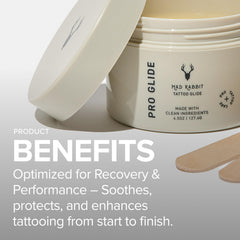 Texture swatch of Mad Rabbit Glide on skin showing creamy consistency for comfortable glide.