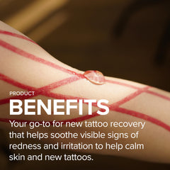 Mad Rabbit Tattoo Balm Stick beside gel for moisture aftercare on peeling areas