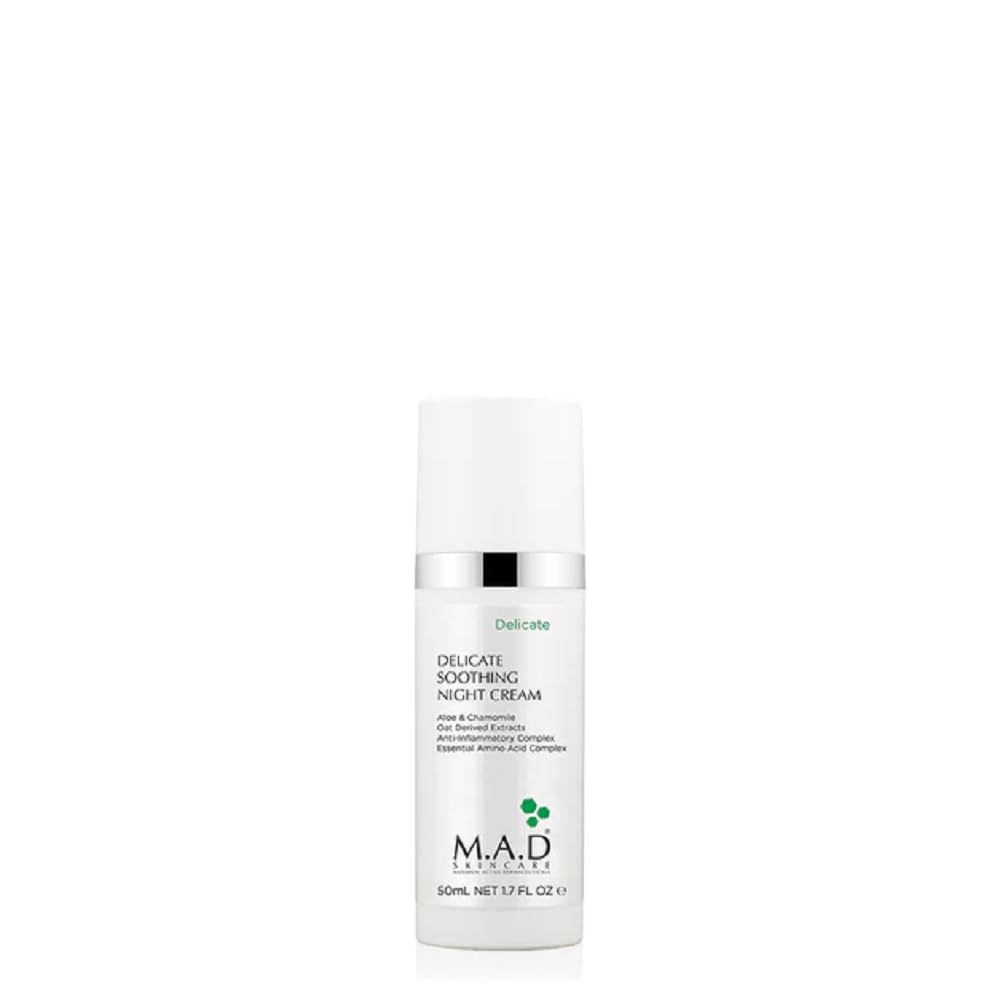 M.A.D Skincare Delicate Soothing Night Cream jar for calm, soothed skin overnight