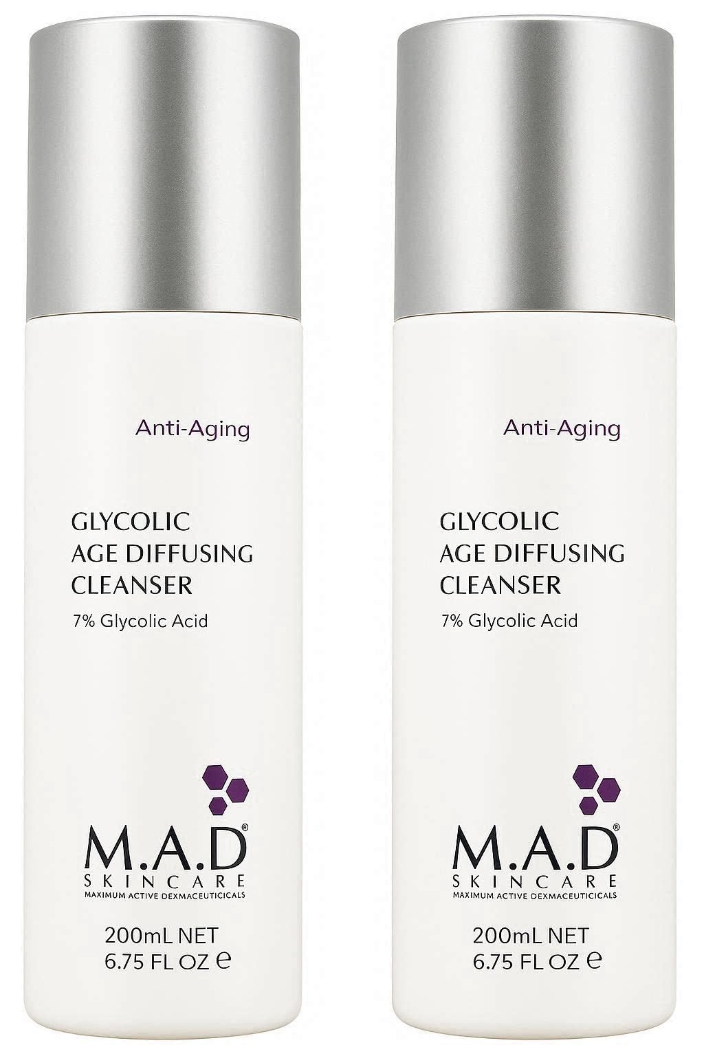 M.A.D Skincare glycolic age-diffusing cleanser bottle for gentle exfoliation and refreshed skin