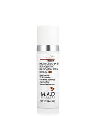 M.A.D Skincare Photo Guard SPF 50 foundation-serum in Medium, self-adjusting shade for an even, radiant complexion.