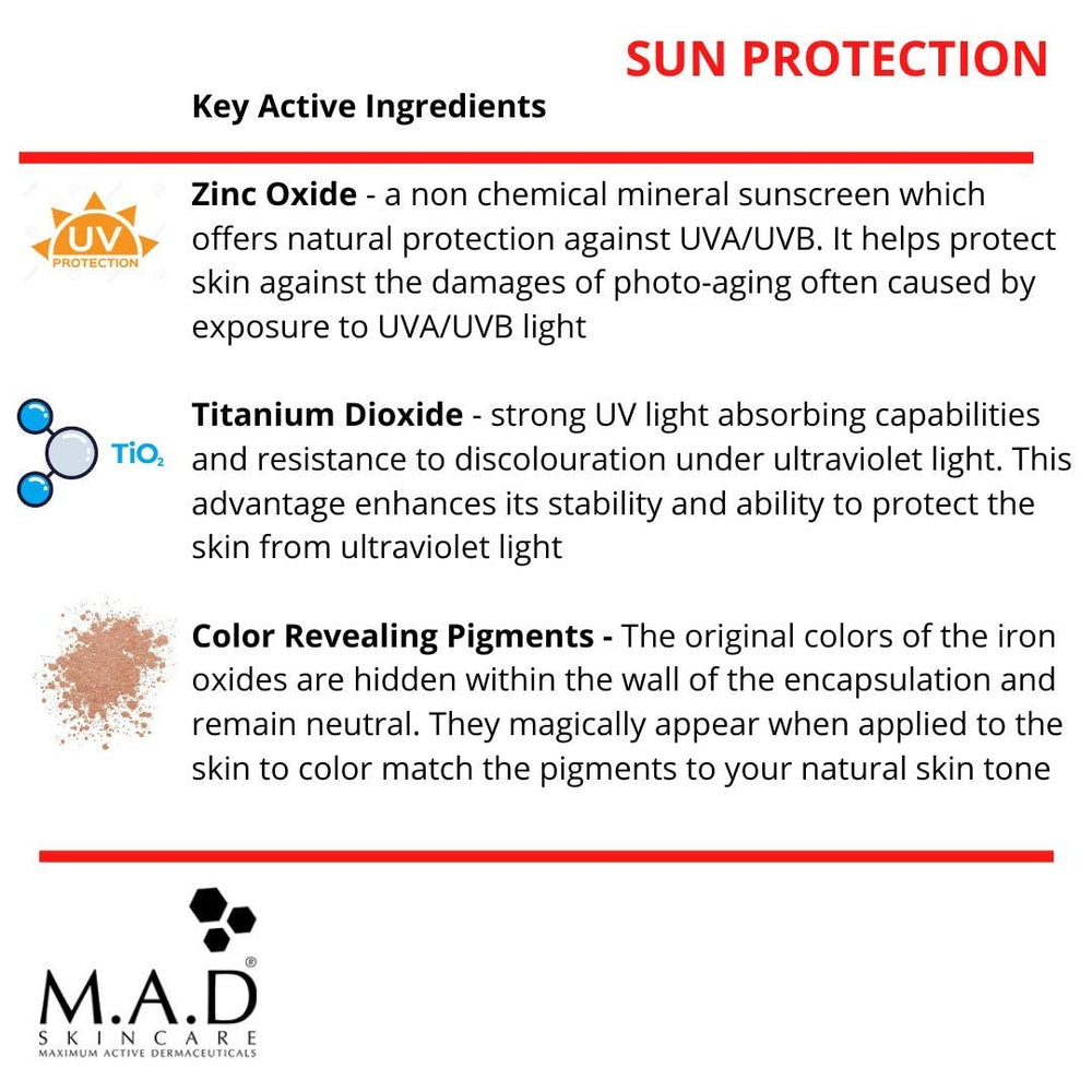 M.A.D Skincare Photo Guard texture close-up reveals ultra-sheer moisturizing feel.