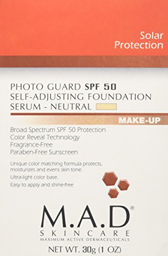 M.A.D Skincare Photo Guard SPF 50 swatch matches fair to tan skin tones.