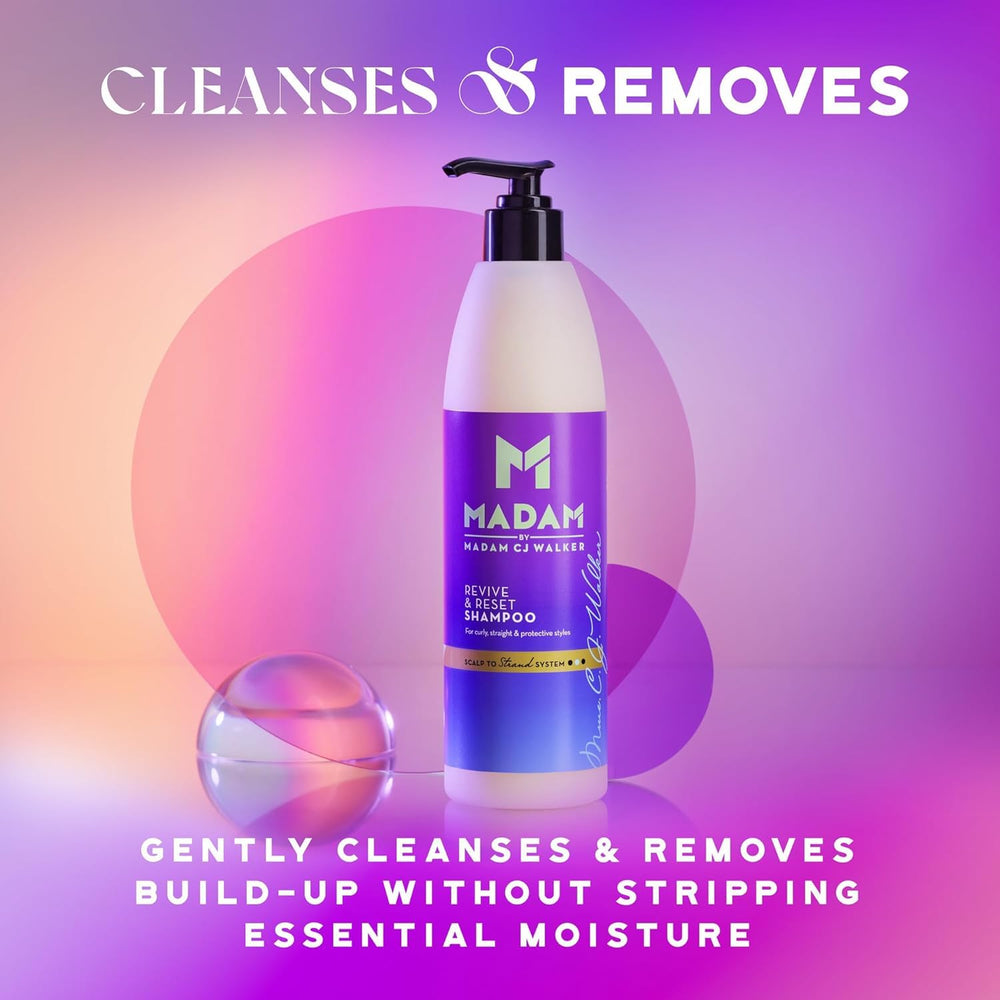 MADAM Revive & Reset bottle side view showcasing clean ingredients and daily nourishment