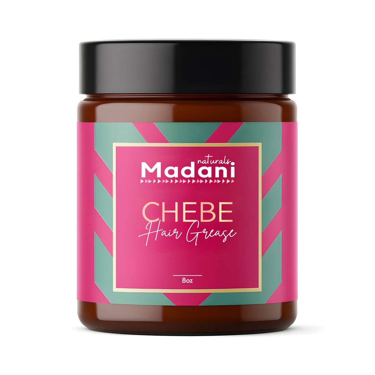 Madani Naturals Chebe Hair Grease jar for scalp hydration and nourishment.