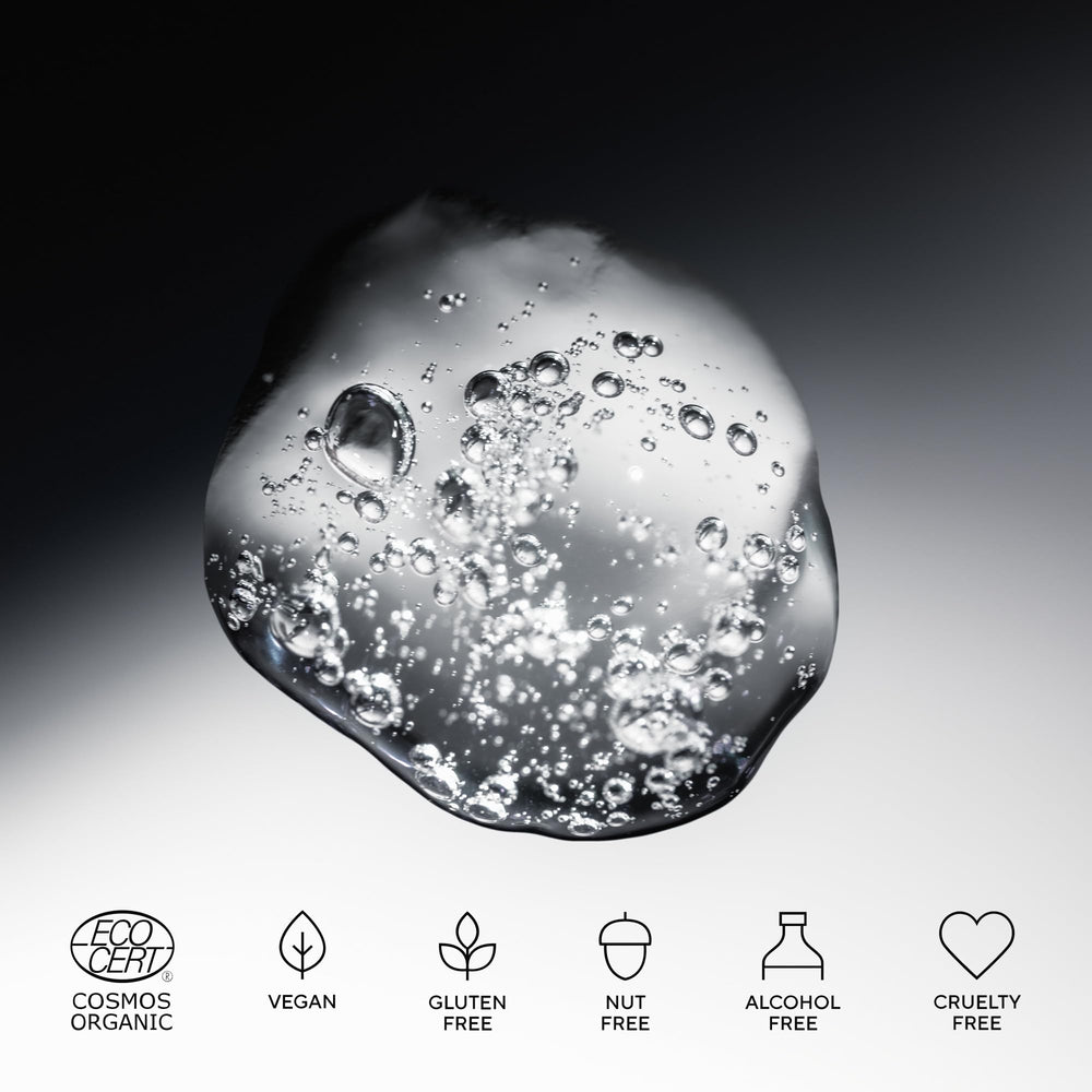Swatch on skin demonstrates lightweight, non-greasy absorption of MADARA jelly