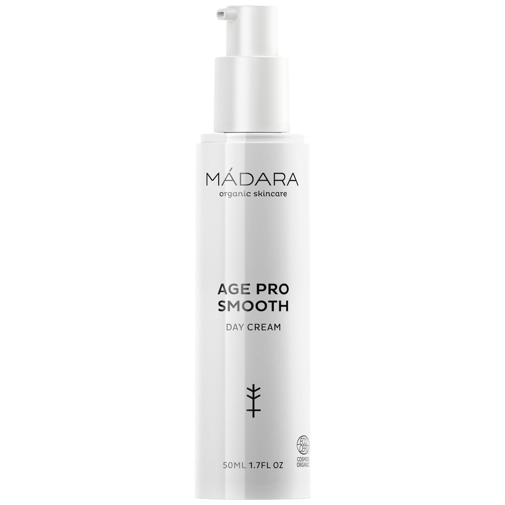 MADARA AGE PRO Smooth Day Cream jar close-up highlighting texture