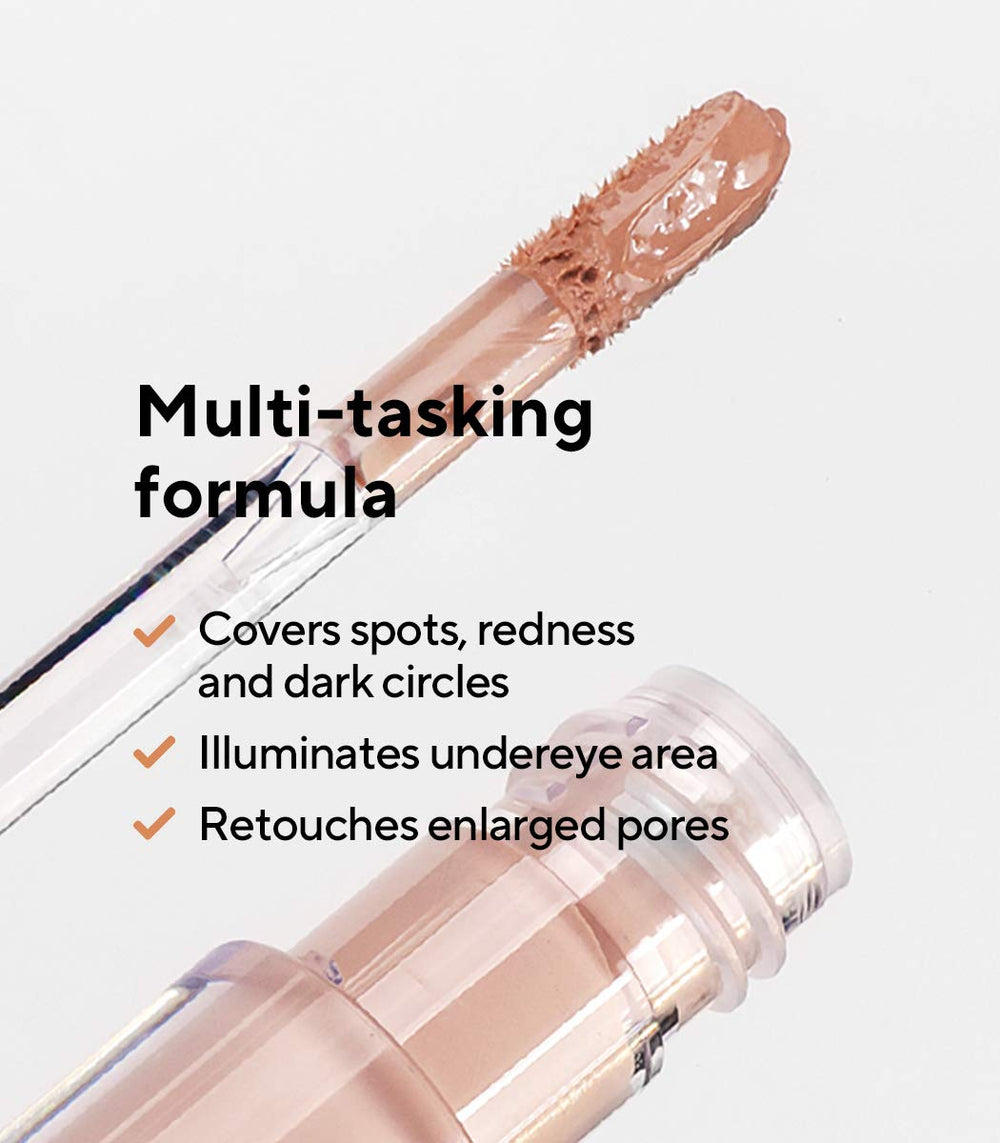 MADARA Under Eye Concealer Vanilla 15 blend shows smooth, buildable coverage.
