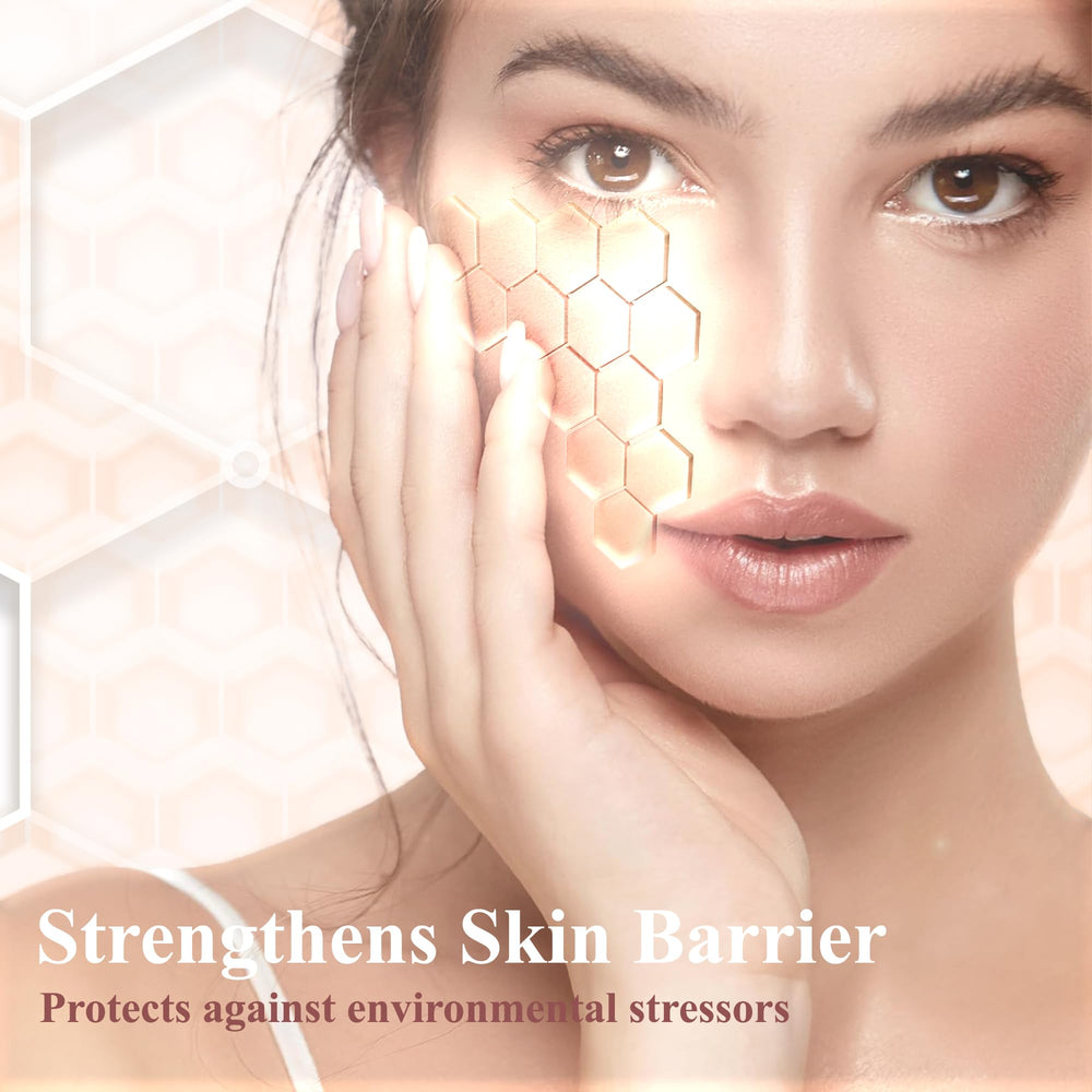 Collagen and hyaluronic acid boost hydration and elasticity.