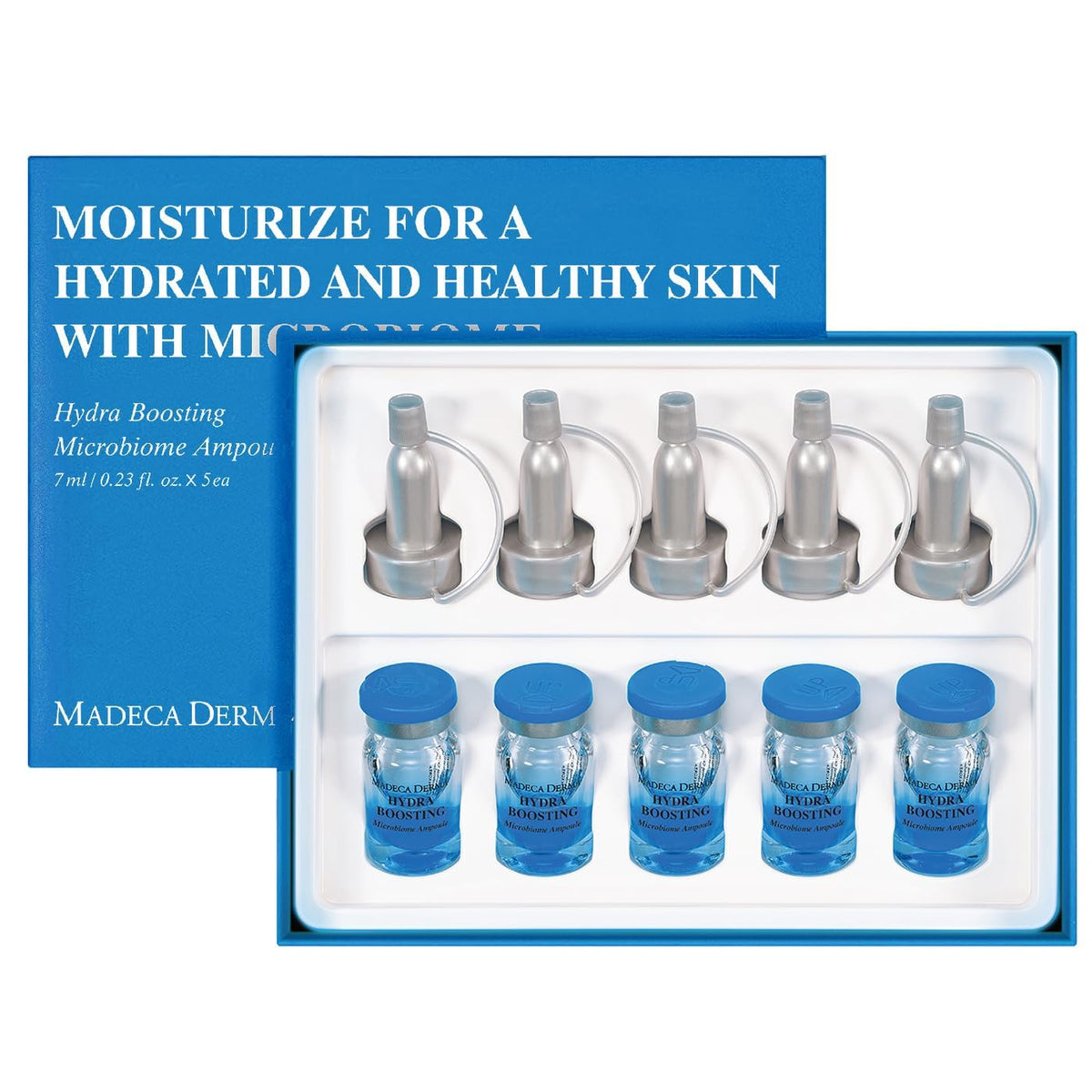 Madeca Derma Hydra Ampoule packaging closeup highlighting gift-ready design for skincare lovers