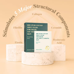 Madeca DERMA 10-sheet pack close-up with pure cotton sheets
