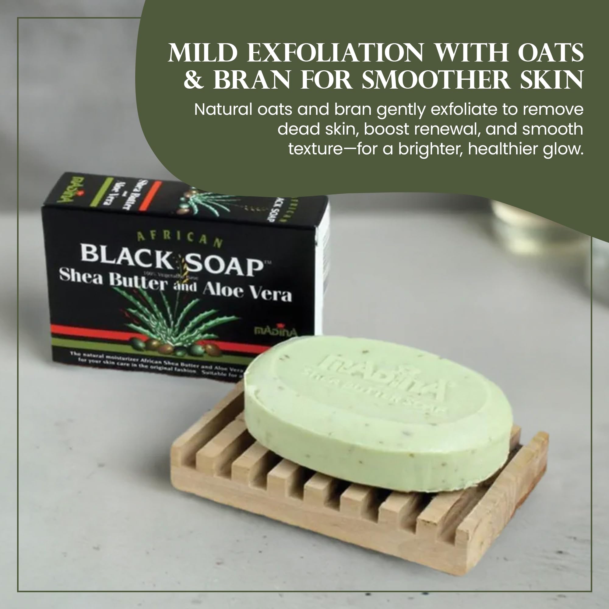 Madina African Black Soap Bar in daily skincare routine.