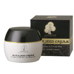 Madina Black Seed Face Cream bottle shows rich hydration for balanced skin