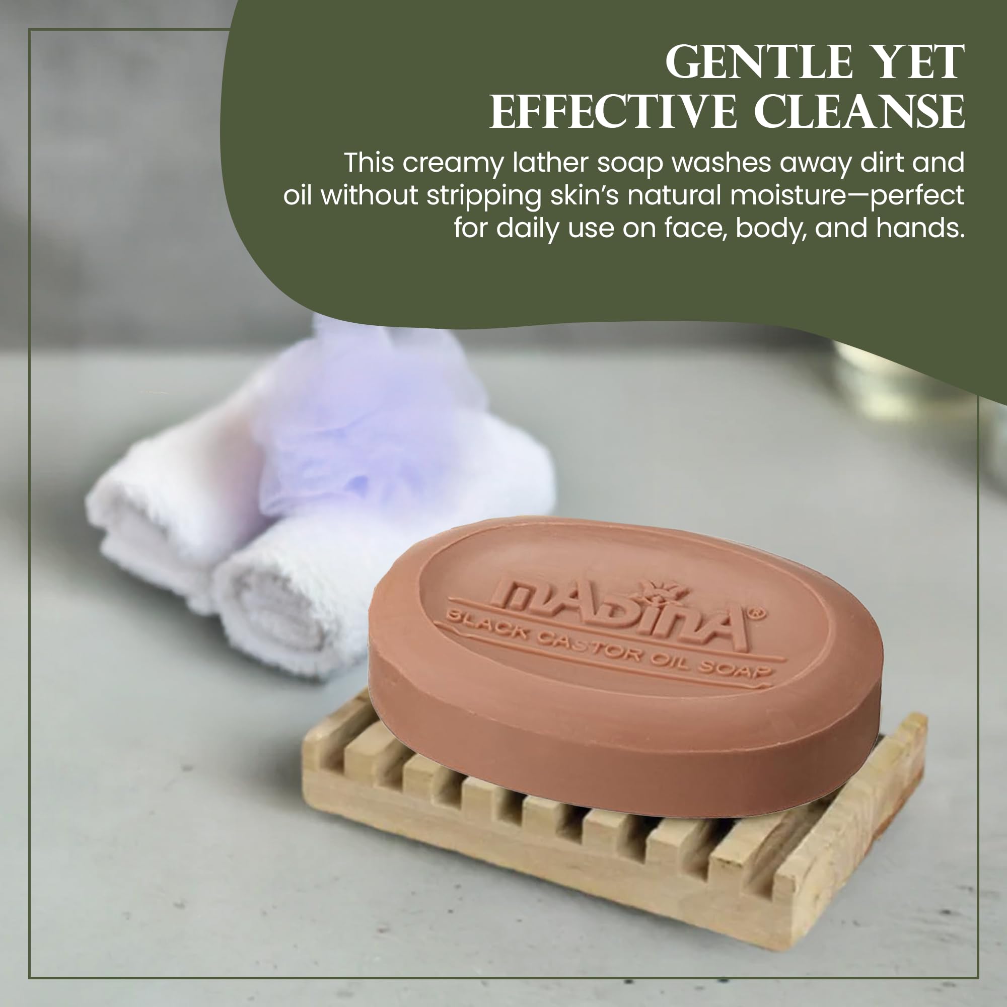 Madina Jamaican Black Castor Oil Soap Bar certificates confirm halal and RSPO endorsements.