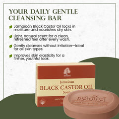 Madina Jamaican Black Castor Oil Soap Bar lather demonstrates gentle cleansing for sensitive skin.