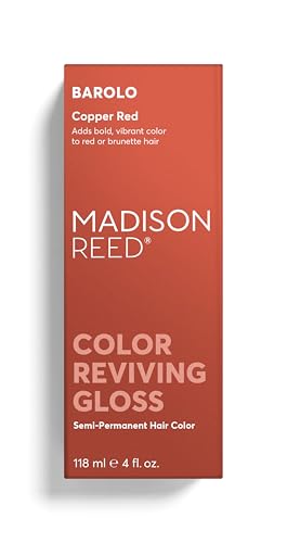 Madison Reed Color Reviving Gloss Barolo before-and-after comparison.