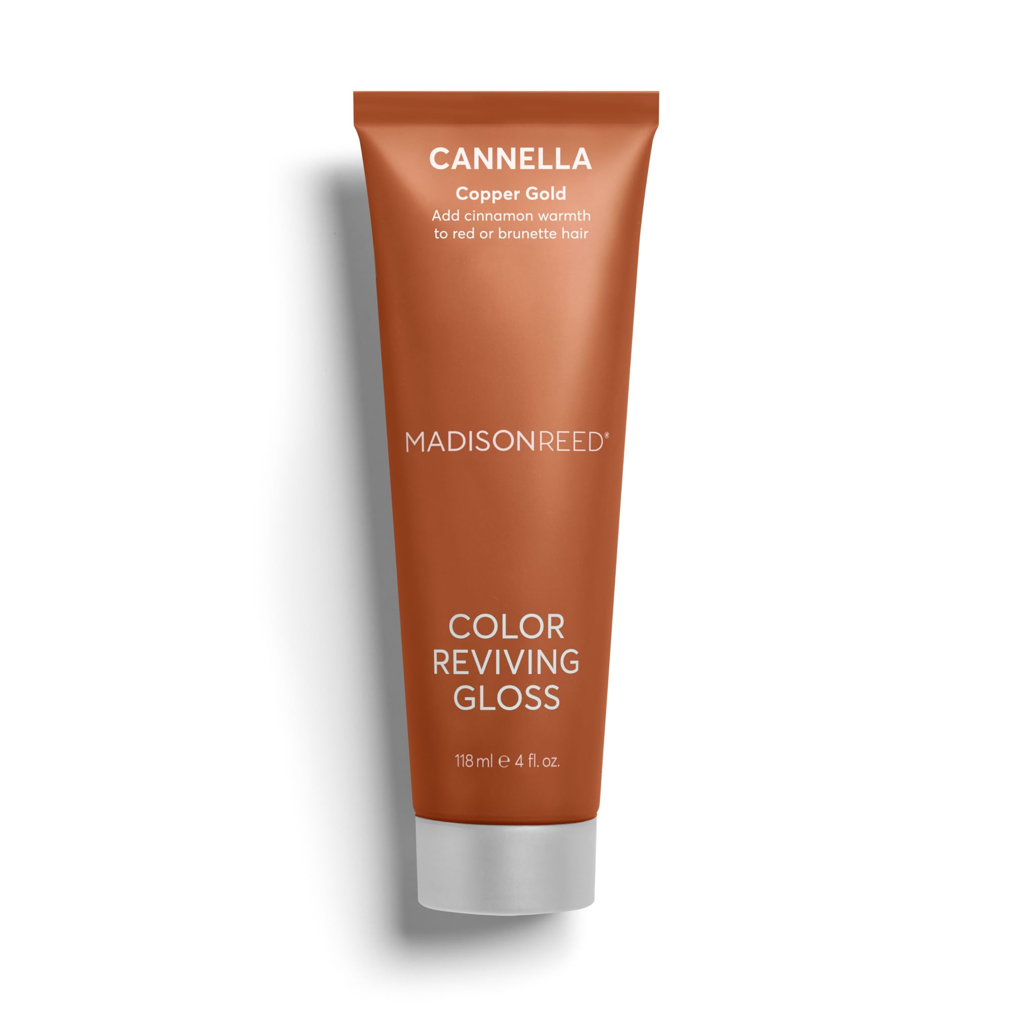 Madison Reed Color Reviving Gloss Cannella bottle boosts copper tones and shine.