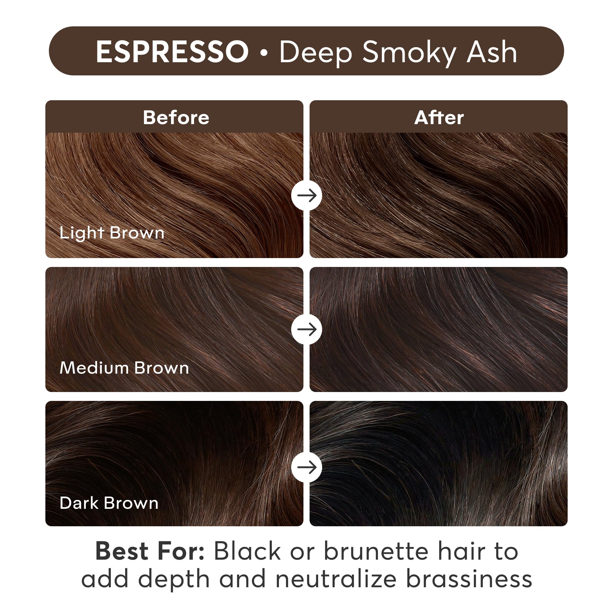 Madison Reed Color Reviving Gloss Espresso hair shine close-up after application