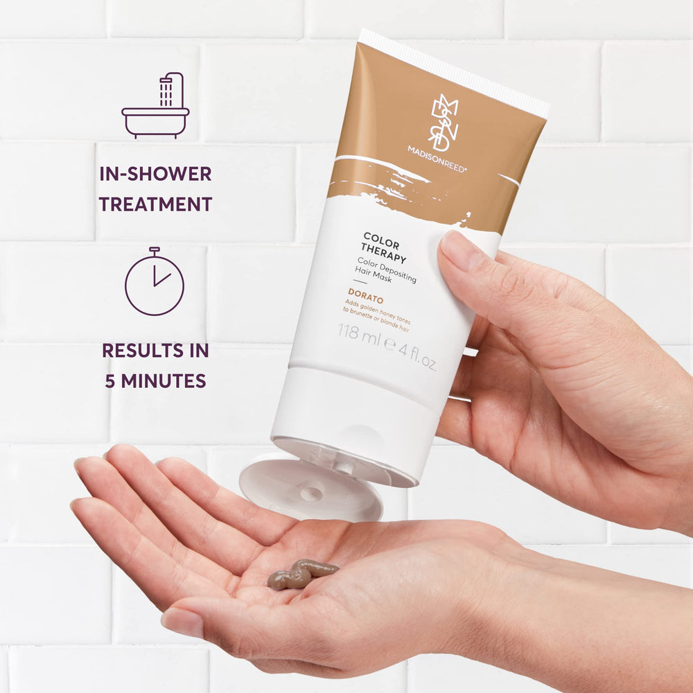 Madison Reed Color Therapy Dorato golden-tone refresh showcases warm hue enhancement.