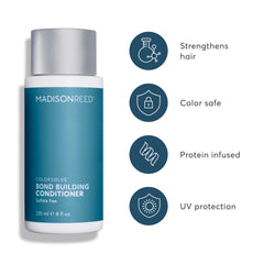 Madison Reed ColorSolve texture closeup shows sulfate-free formula for color-safe conditioning.