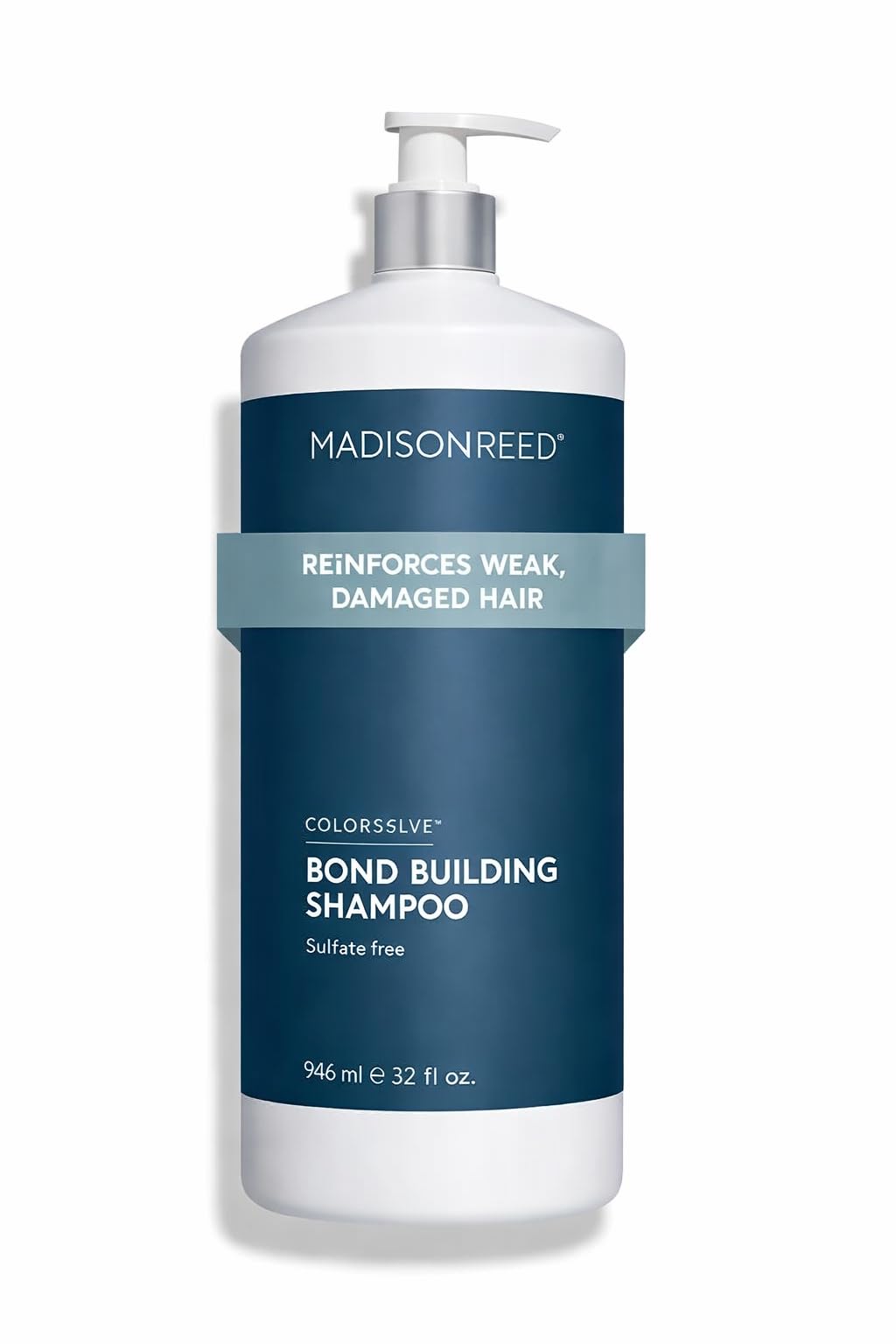 Madison Reed ColorSolve Bond Building Shampoo bottle, highlighting color-safe cleansing for damaged hair.