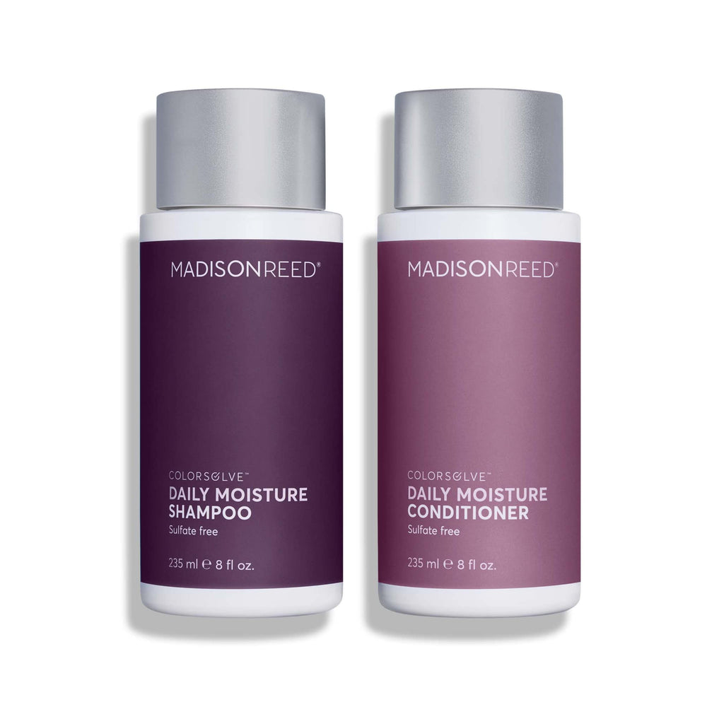 Color protection concept shown shielding hair from sun and heat without sulfates.