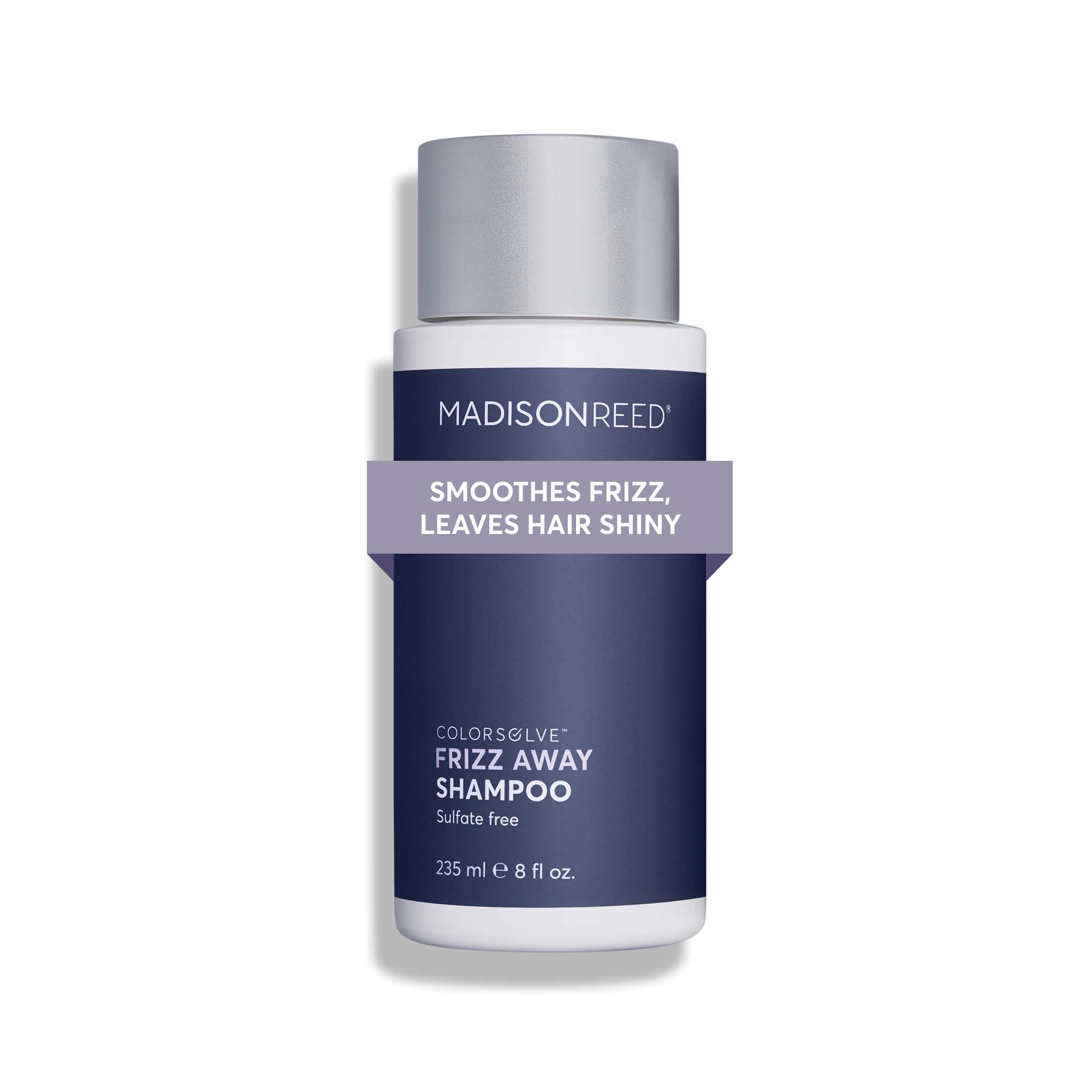 Madison Reed ColorSolve Frizz Control Shampoo bottle cleanses while protecting color.