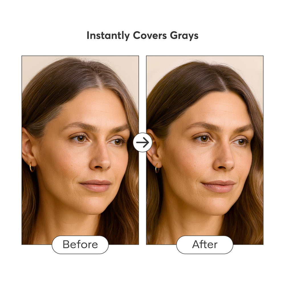 Madison Reed Gray Escape gray concealment on temples for natural look.