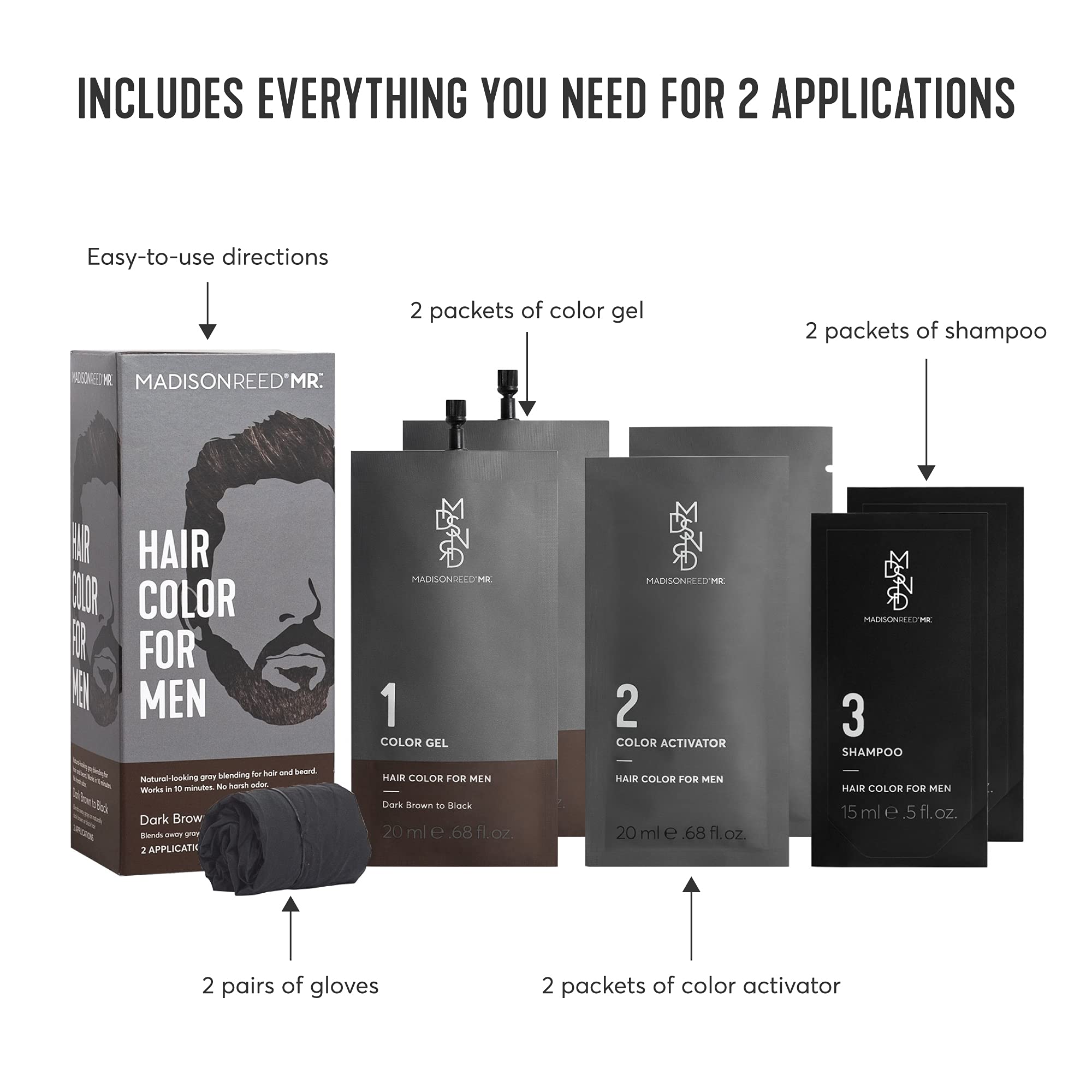 Madison Reed Mr. Hair Color for Men color activator packet ready to mix.