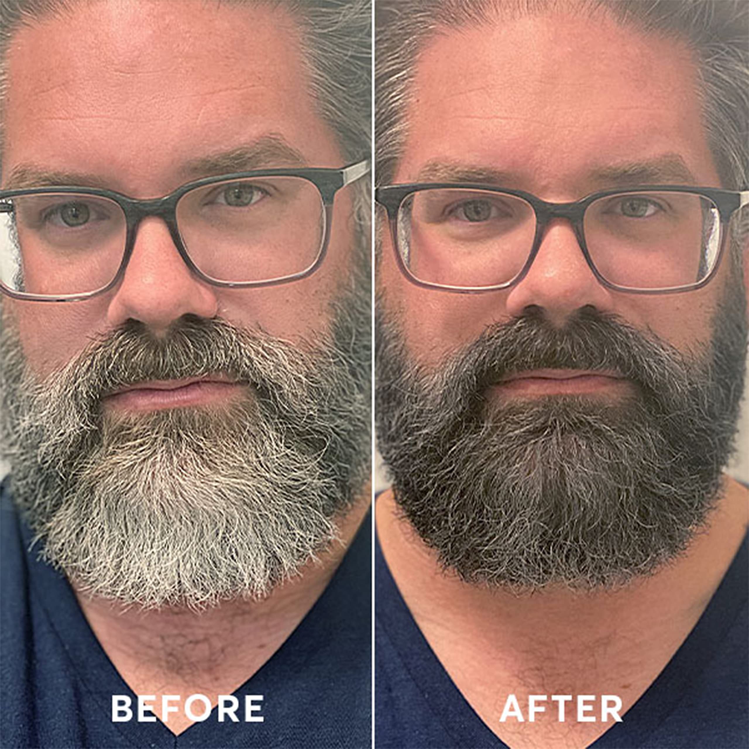 Madison Reed Mr. Hair Color for Men final result shows natural gray blending.