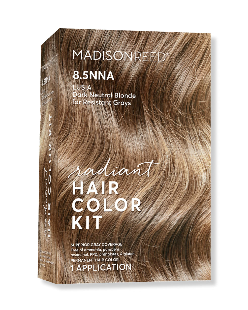 Madison Reed Radiant Color Cream on hair for even gray coverage and dimensional shade