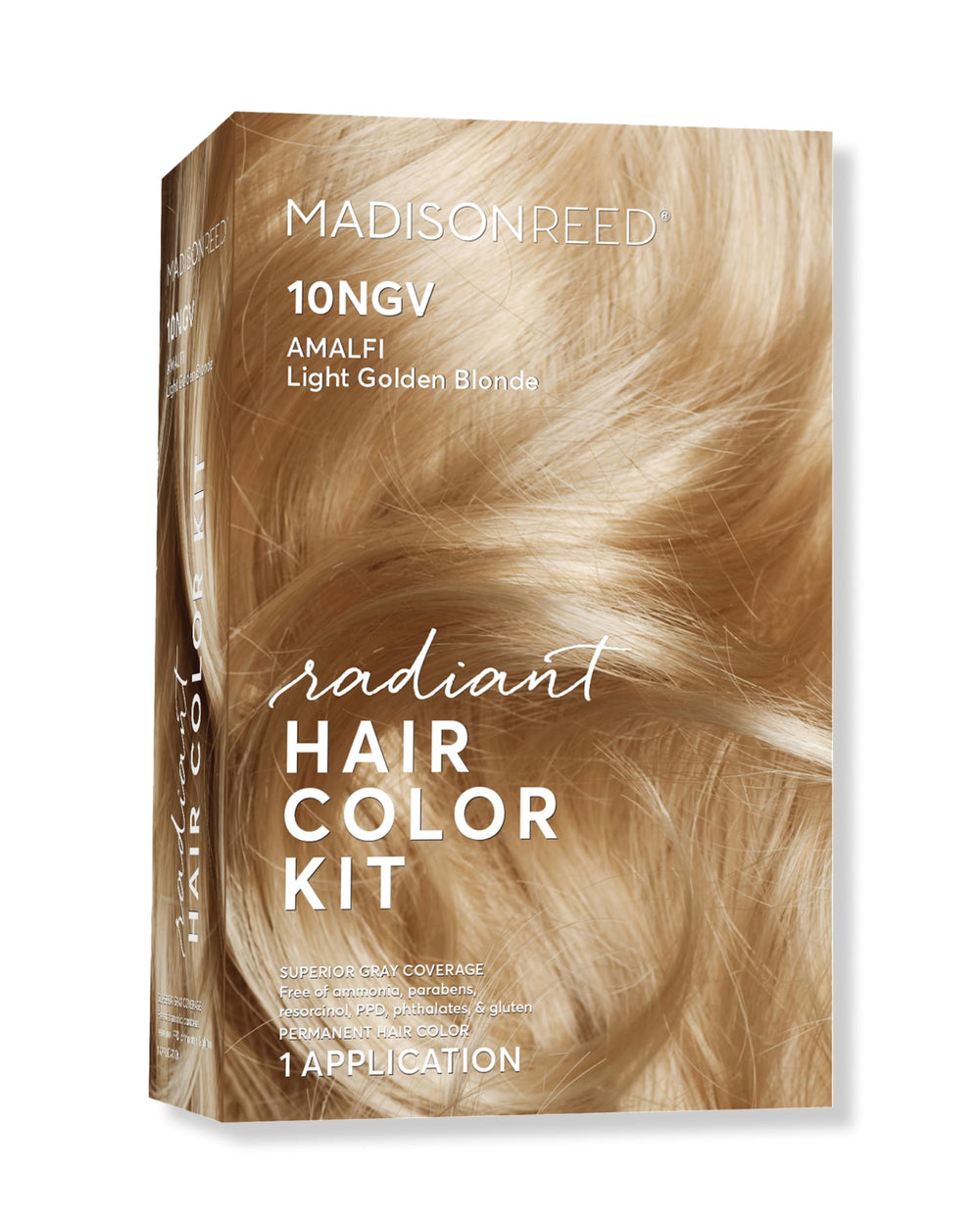 Madison Reed Radiant color kit cream color shows 10NGV hue for subtle gray blending.
